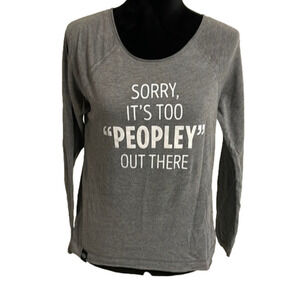 WOMEN’S grey long sleeve graphic T-shirt size S